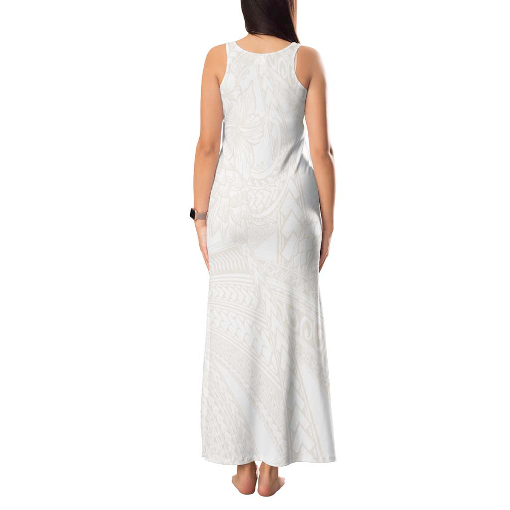 Samoa Lotu Tamaiti Ivory Tank Maxi Dress Teuila Tatau - Polynesian Pride