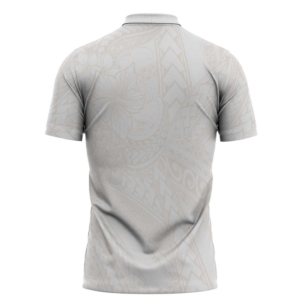Samoa Lotu Tamaiti Ivory Zipper Polo Shirt Teuila Tatau LT7 - Polynesian Pride