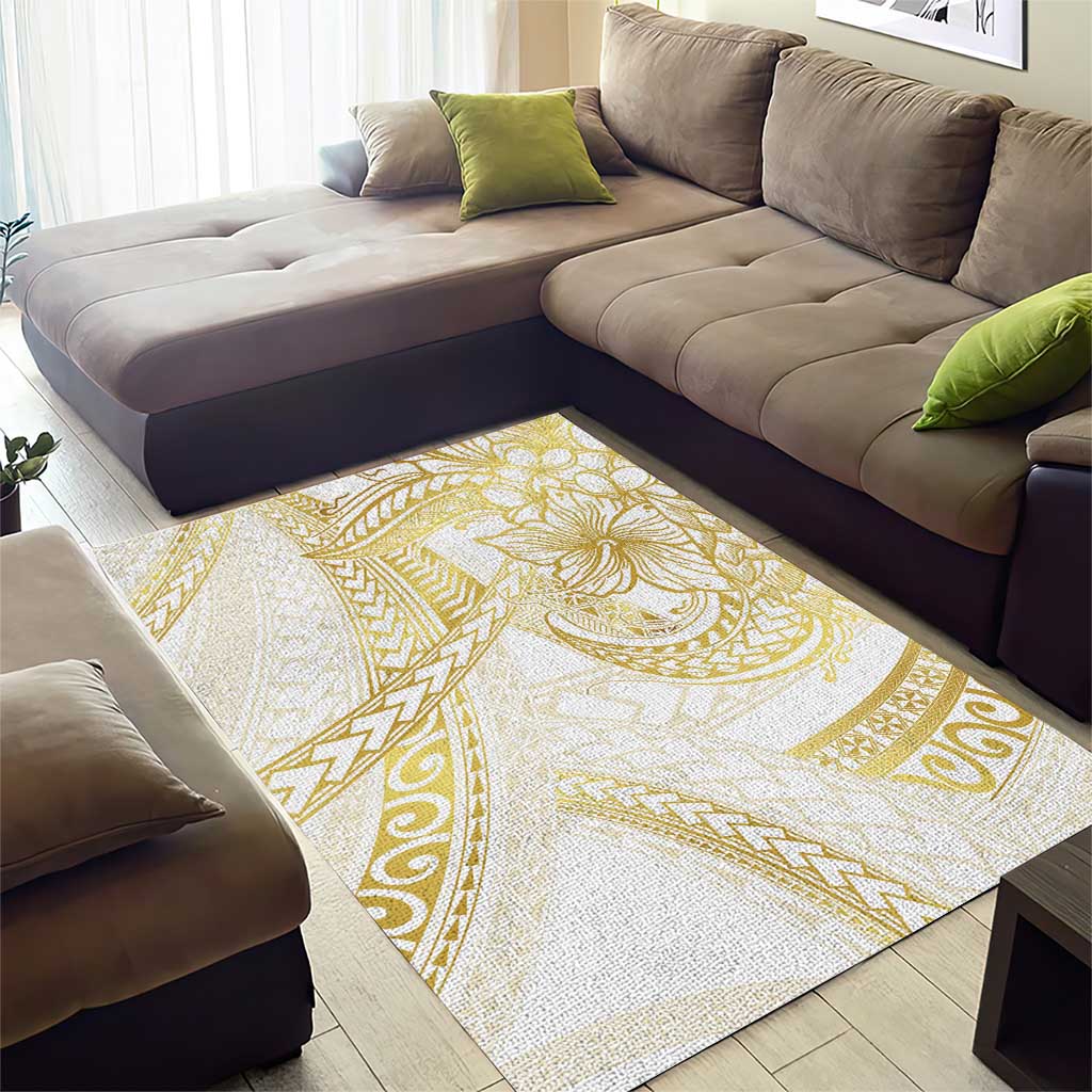 Samoa Lotu Tamaiti Gold Area Rug Teuila Tatau - Polynesian Pride