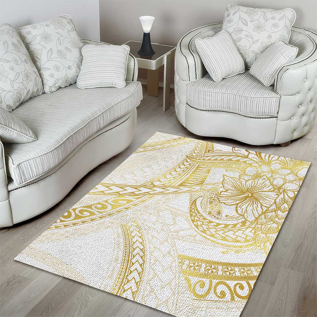 Samoa Lotu Tamaiti Gold Area Rug Teuila Tatau - Polynesian Pride