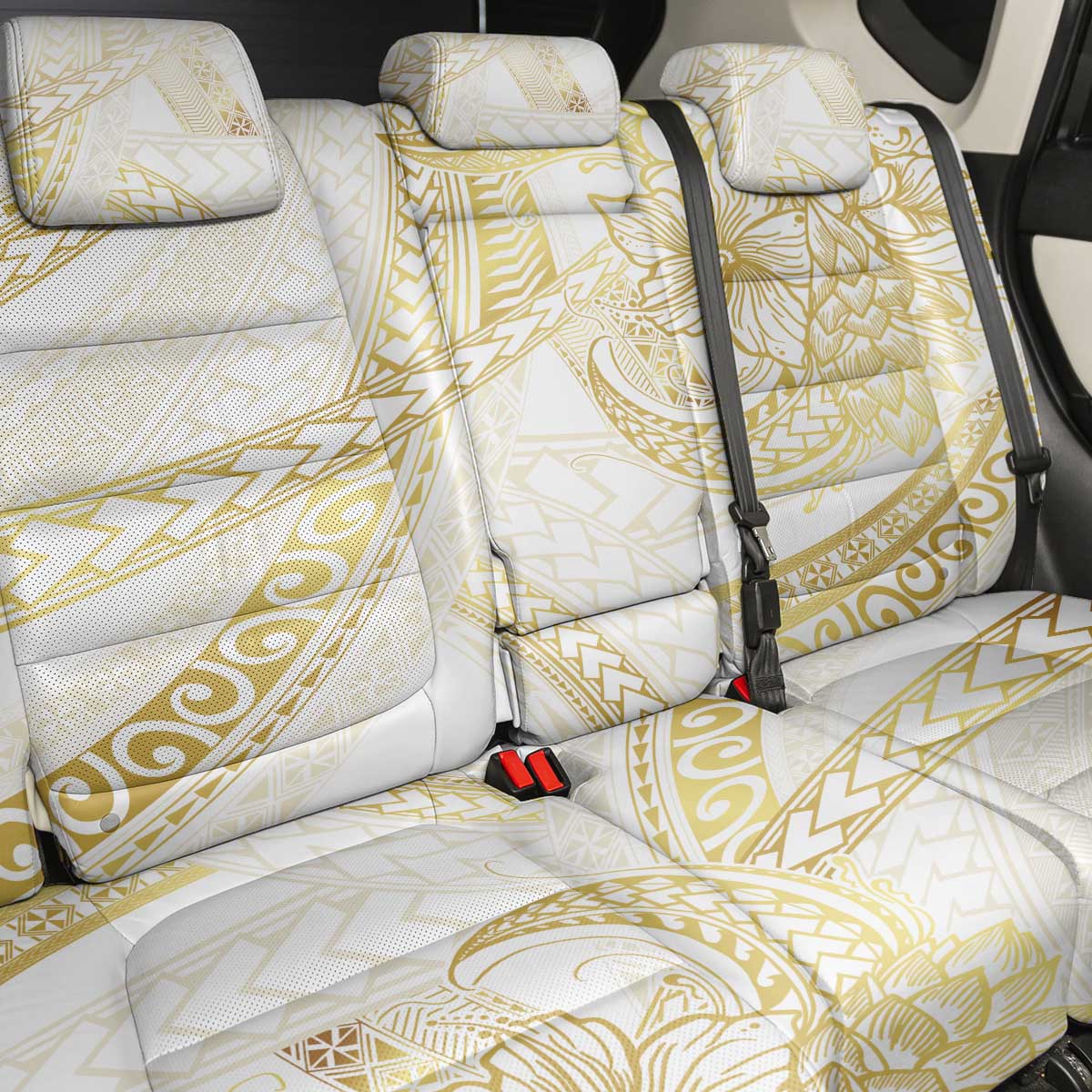 Samoa Lotu Tamaiti Gold Back Car Seat Cover Teuila Tatau - Polynesian Pride