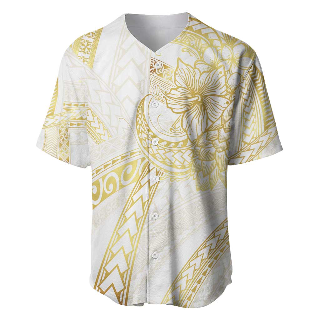 Samoa Lotu Tamaiti Gold Baseball Jersey Teuila Tatau - Polynesian Pride