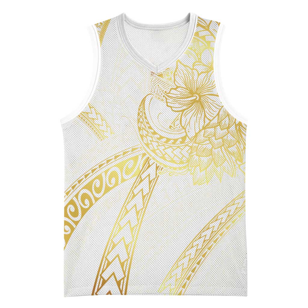 Samoa Lotu Tamaiti Gold Basketball Jersey Teuila Tatau LT7 Unisex Gold - Polynesian Pride
