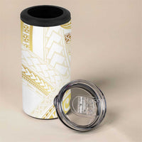 Samoa Lotu Tamaiti Gold 4 in 1 Can Cooler Tumbler Teuila Tatau LT7 - Polynesian Pride