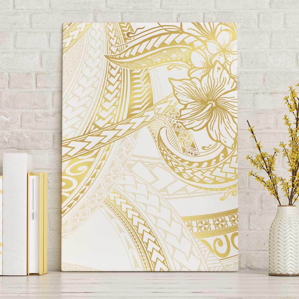 Samoa Lotu Tamaiti Gold Canvas Wall Art Teuila Tatau LT7 Without Frame Gold - Polynesian Pride