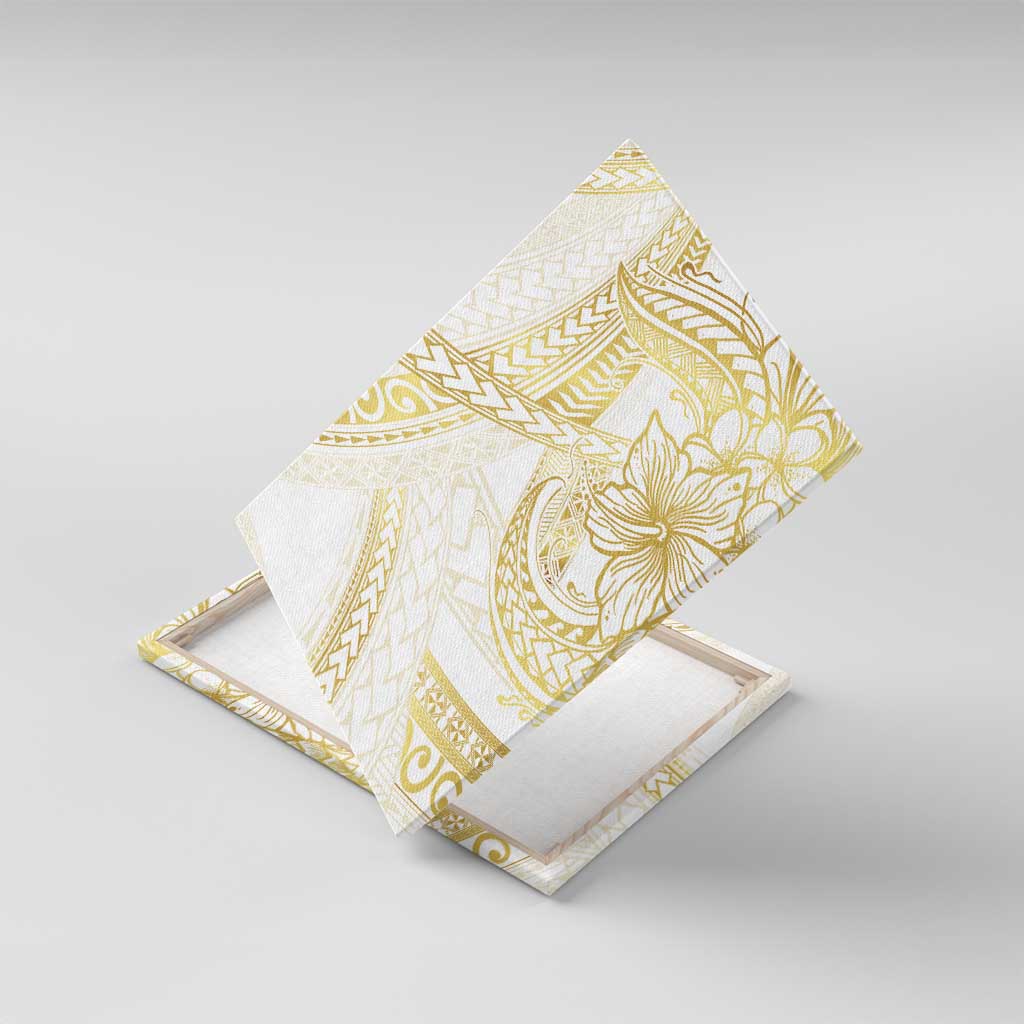 Samoa Lotu Tamaiti Gold Canvas Wall Art Teuila Tatau LT7 With Frame Gold - Polynesian Pride