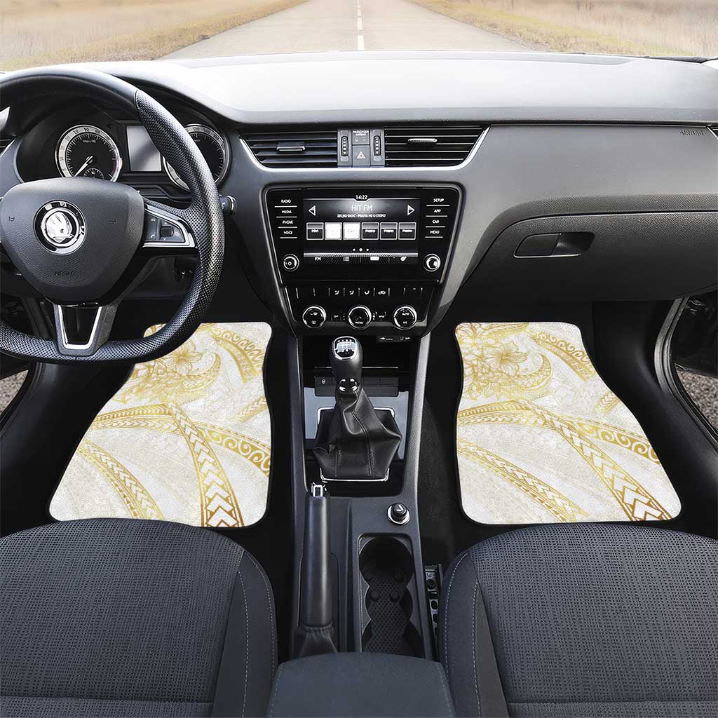 Samoa Lotu Tamaiti Gold Car Mats Teuila Tatau LT7 Set 2pcs - Front Gold - Polynesian Pride