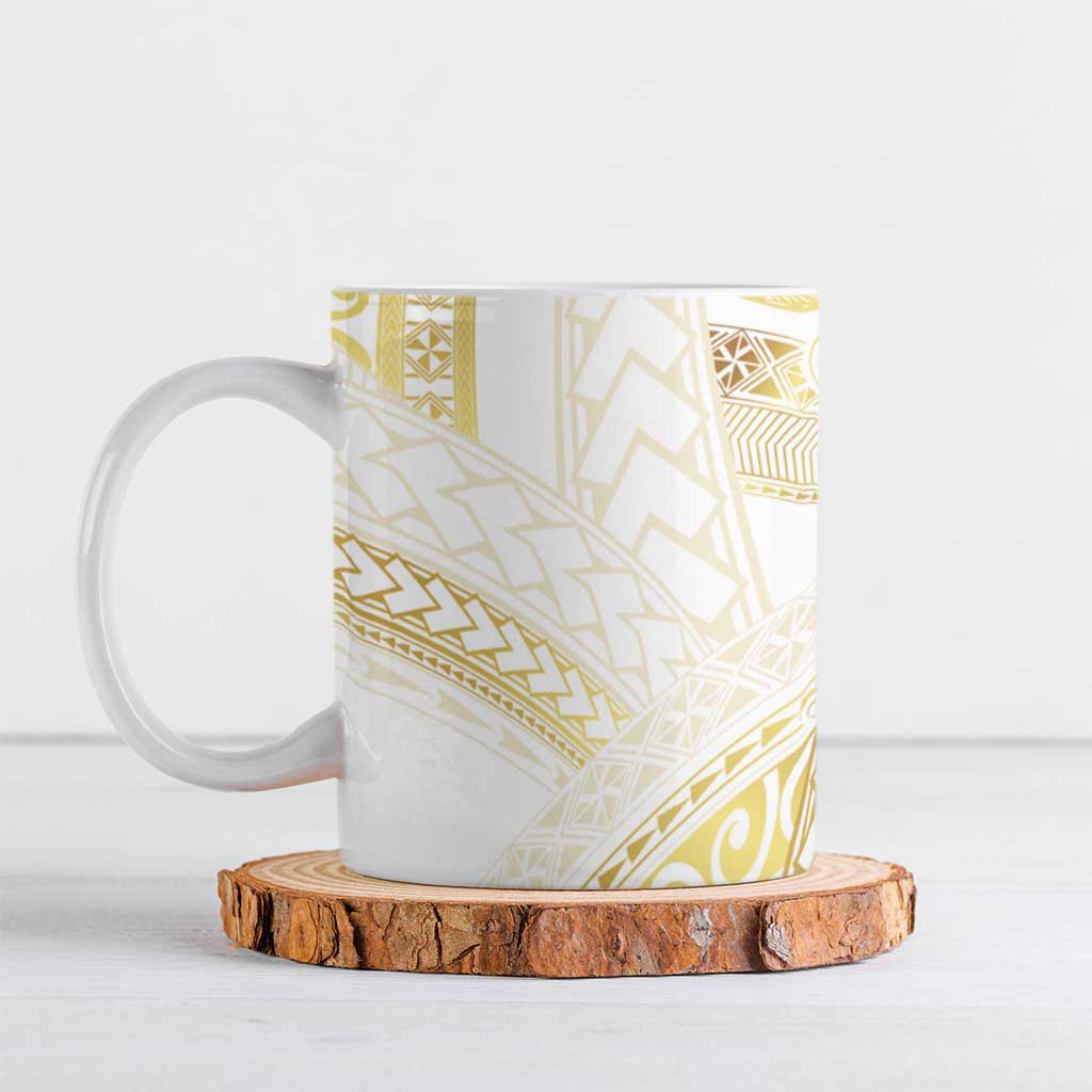 Samoa Lotu Tamaiti Gold Ceramic Mug Teuila Tatau LT7 Gold - Polynesian Pride
