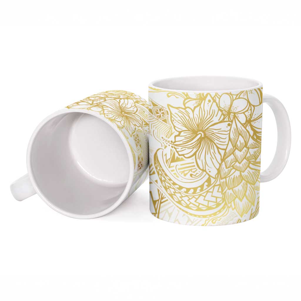 Samoa Lotu Tamaiti Gold Ceramic Mug Teuila Tatau LT7 - Polynesian Pride
