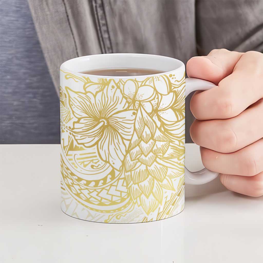 Samoa Lotu Tamaiti Gold Ceramic Mug Teuila Tatau LT7 - Polynesian Pride
