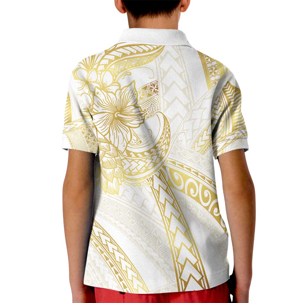Samoa Lotu Tamaiti Gold Kid Polo Shirt Teuila Tatau - Polynesian Pride