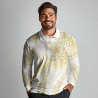 Samoa Lotu Tamaiti Gold Long Sleeve Polo Shirt Teuila Tatau LT7 - Polynesian Pride