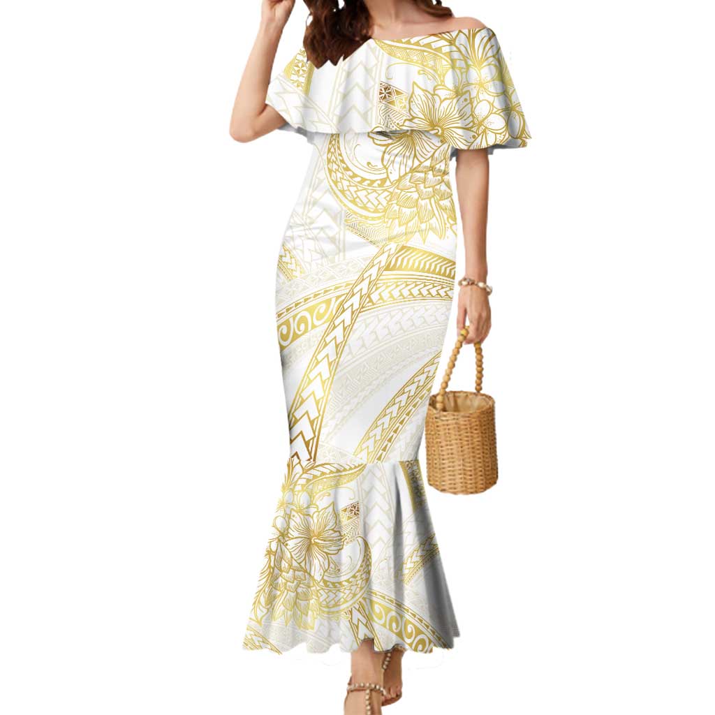 Samoa Lotu Tamaiti Gold Mermaid Dress Teuila Tatau - Polynesian Pride