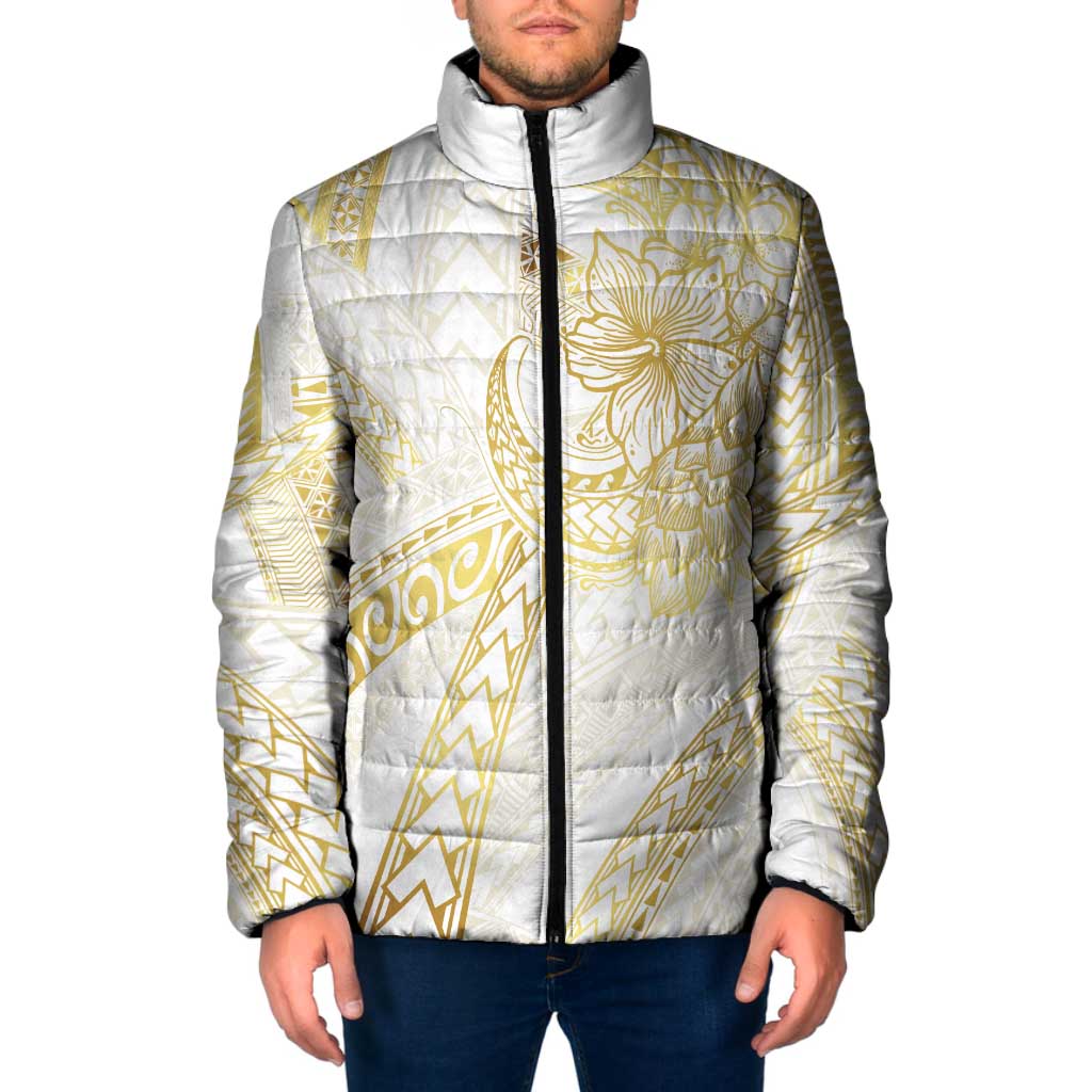 Samoa Lotu Tamaiti Gold Padded Jacket Teuila Tatau LT7 Men Gold - Polynesian Pride
