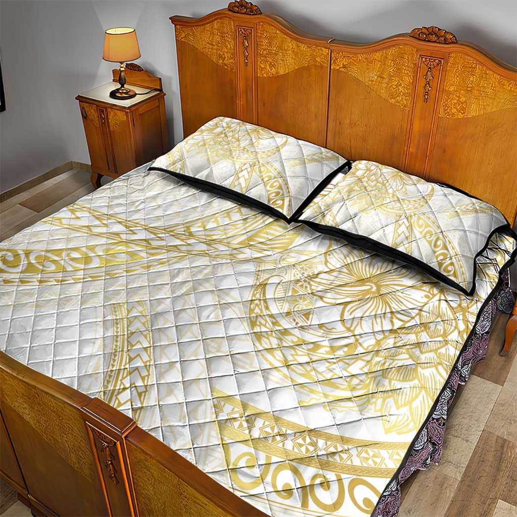 Samoa Lotu Tamaiti Gold Quilt Bed Set Teuila Tatau - Polynesian Pride