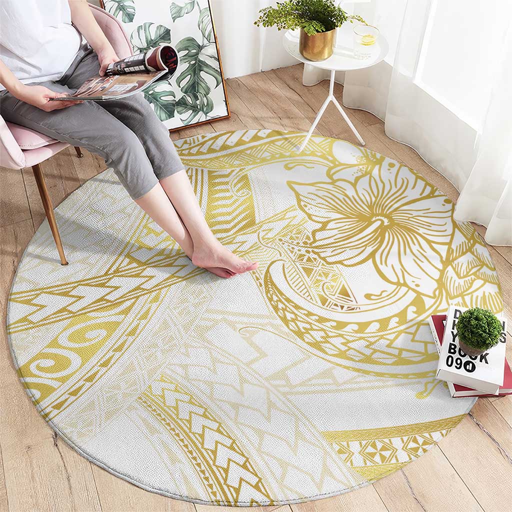 Samoa Lotu Tamaiti Gold Round Carpet Teuila Tatau - Polynesian Pride