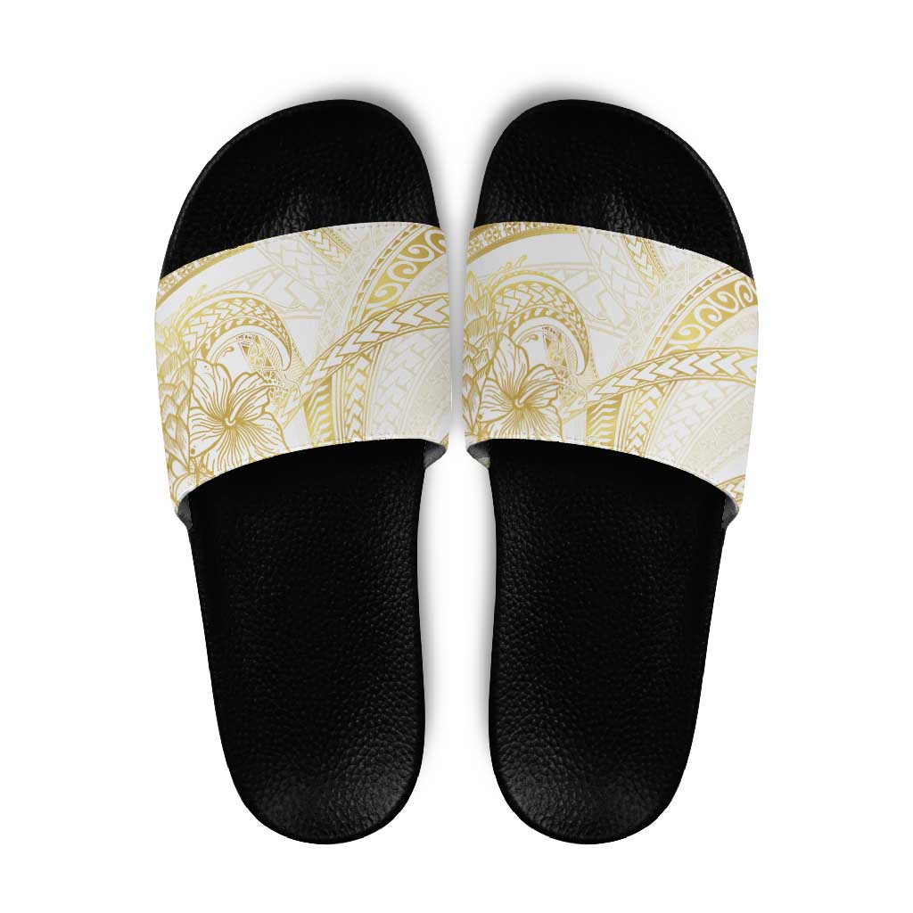 Samoa Lotu Tamaiti Gold Slide Sandals Teuila Tatau - Polynesian Pride
