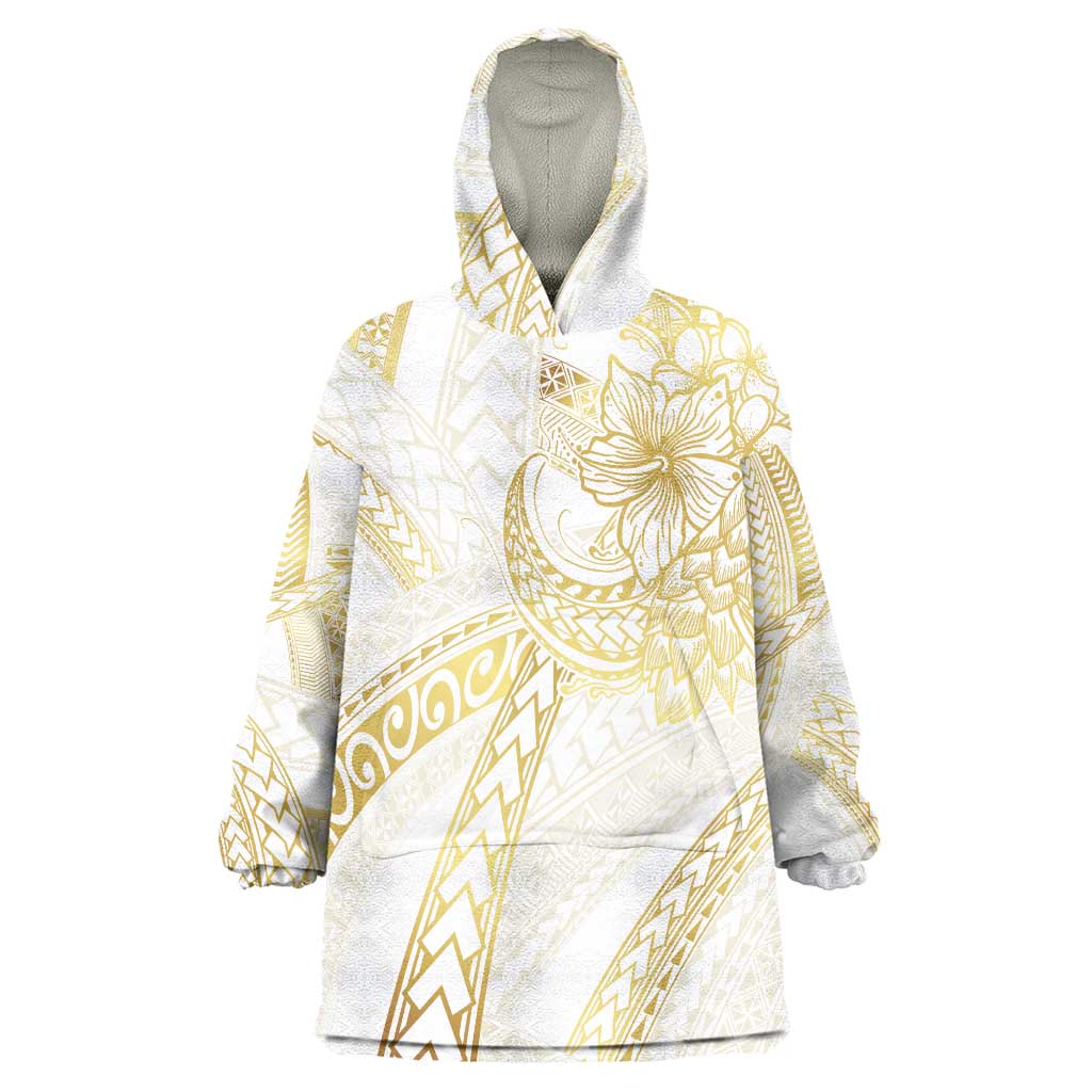 Samoa Lotu Tamaiti Gold Wearable Blanket Hoodie Teuila Tatau LT7 One Size Gold - Polynesian Pride