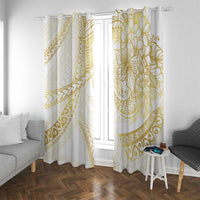 Samoa Lotu Tamaiti Gold Window Curtain Teuila Tatau - Polynesian Pride