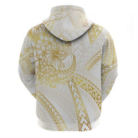Samoa Lotu Tamaiti Gold Zip Hoodie Teuila Tatau - Polynesian Pride