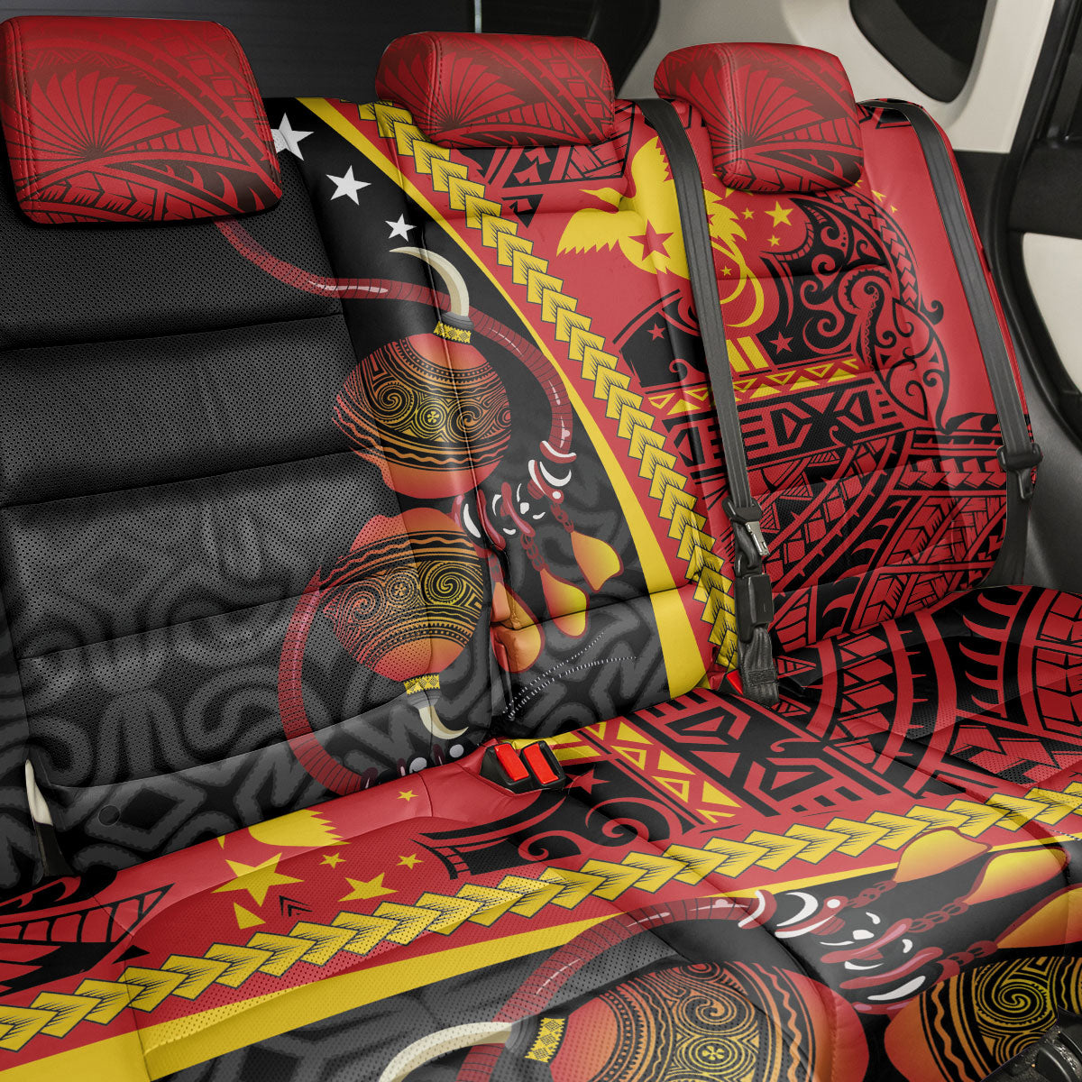 Papua New Guinea Independence Back Car Seat Cover PNG Bagi and Lime Pot LT7 - Polynesian Pride