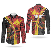 Papua New Guinea Independence Personalised Couples Matching Short Sleeve Bodycon Dress and Long Sleeve Button Shirt PNG Bagi and Lime Pot LT7 - Polynesian Pride