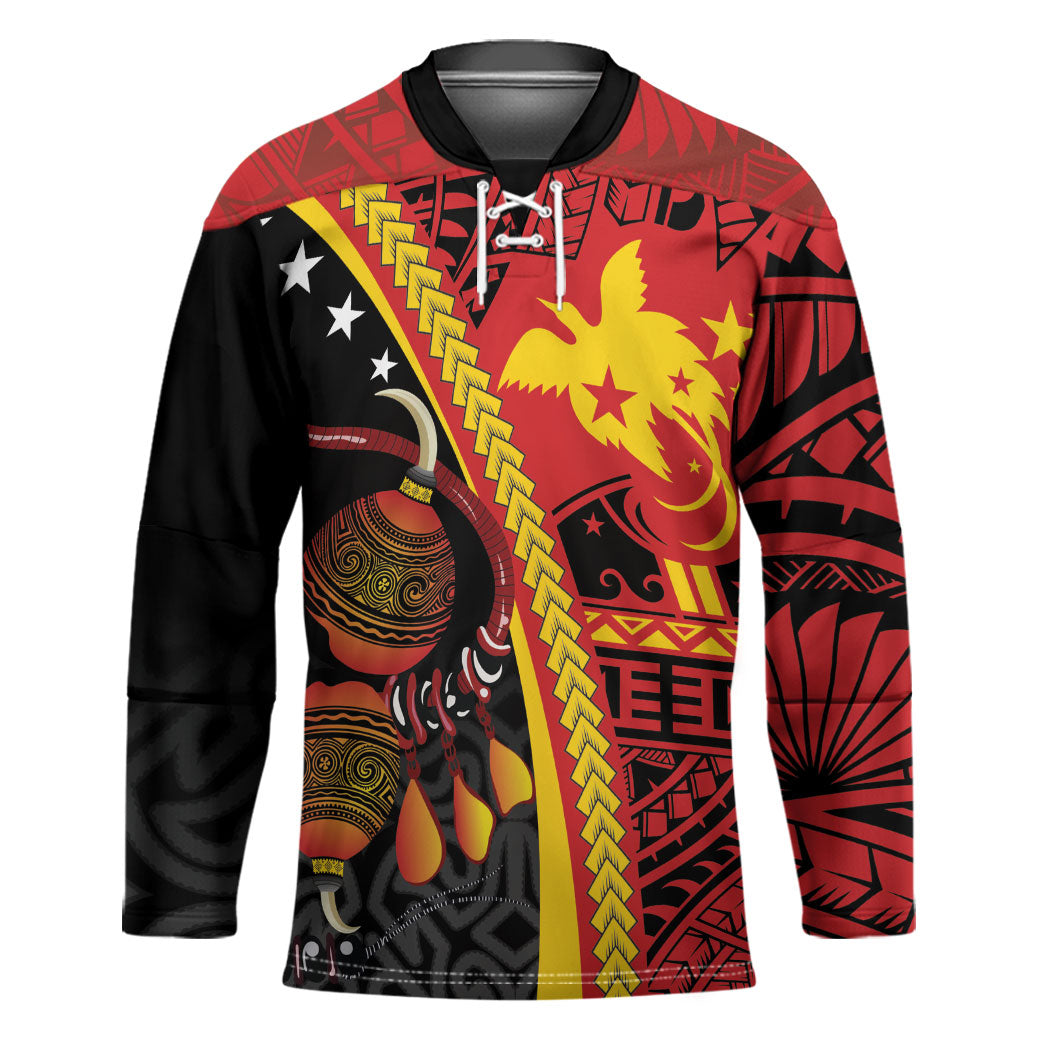 Papua New Guinea Independence Personalised Hockey Jersey PNG Bagi and Lime Pot LT7 Unisex Black - Polynesian Pride