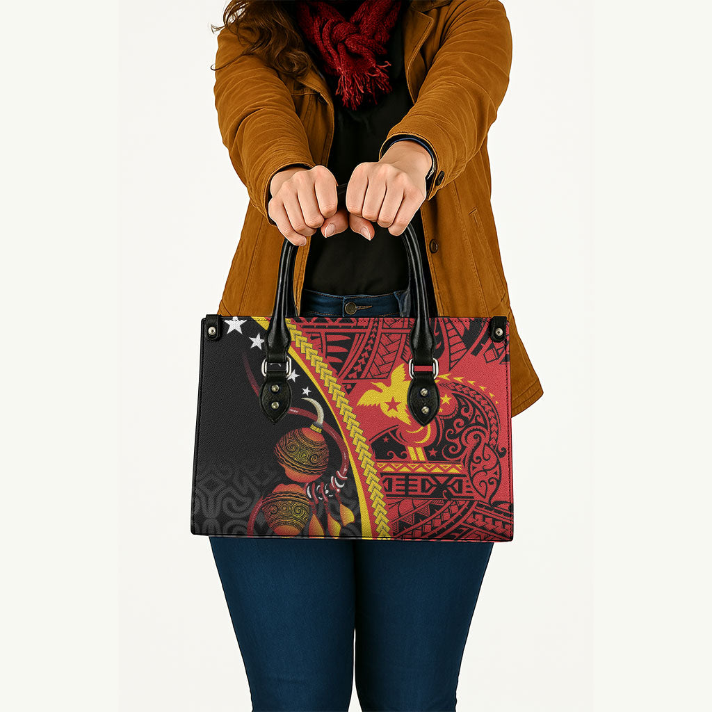 Papua New Guinea Independence Leather Bag PNG Bagi and Lime Pot LT7 - Polynesian Pride