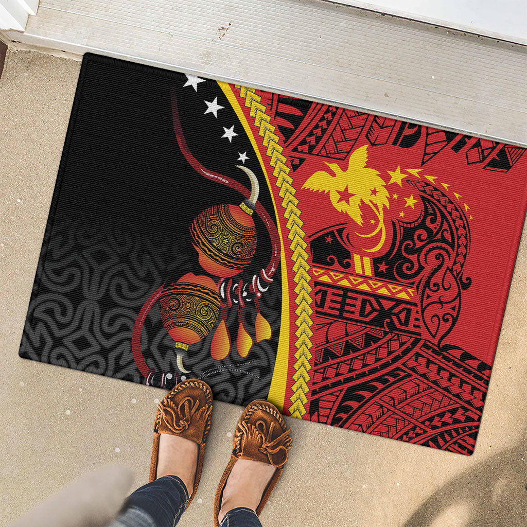 Papua New Guinea Independence Rubber Doormat PNG Bagi and Lime Pot LT7 - Polynesian Pride