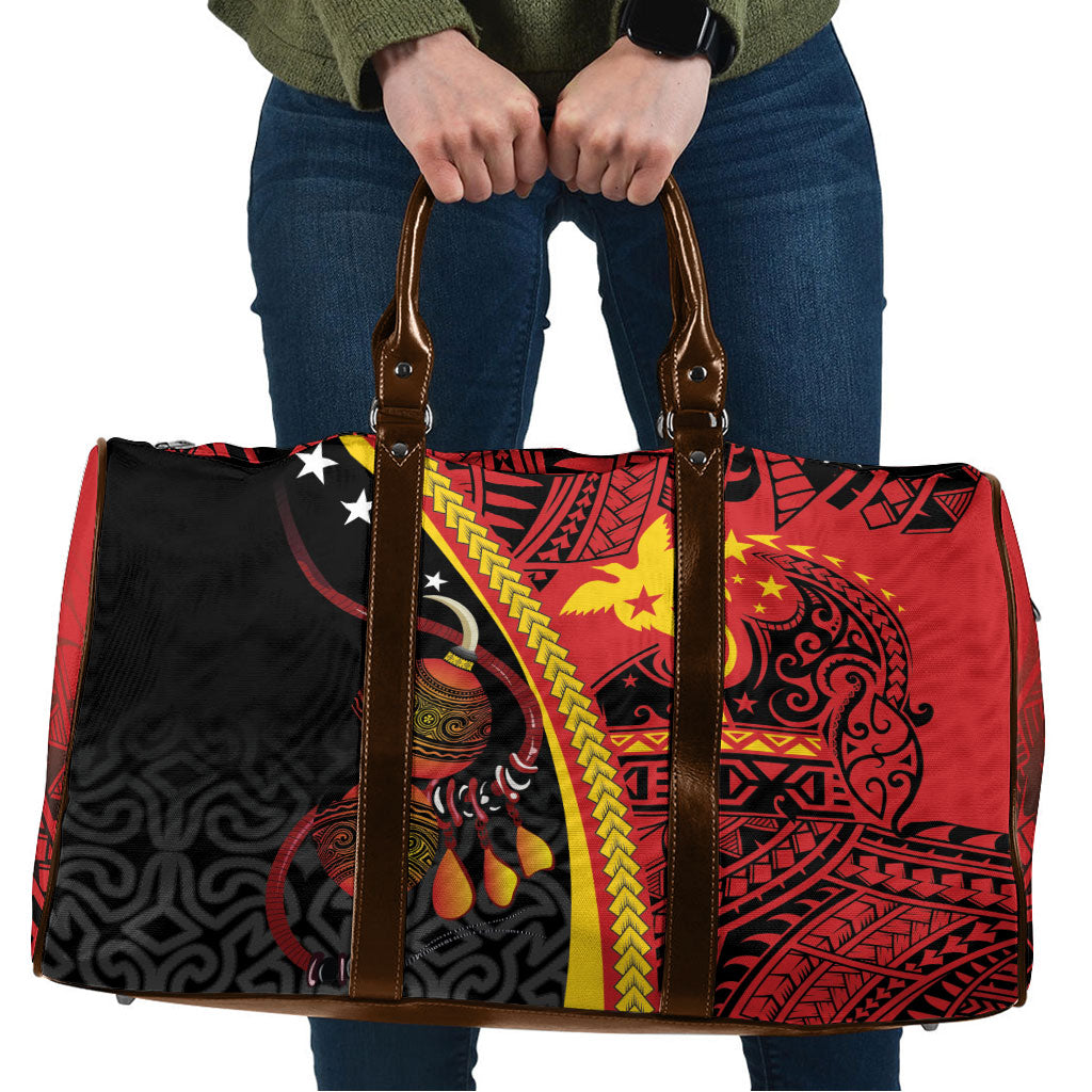 Papua New Guinea Independence Travel Bag PNG Bagi and Lime Pot LT7 Black - Polynesian Pride