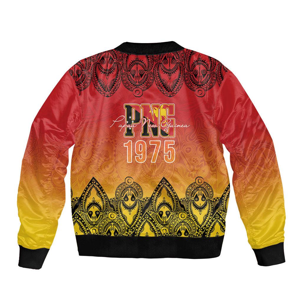 Papua New Guinea 1975 To The Future Personalised Bomber Jacket Sepik Masks LT7 - Polynesian Pride