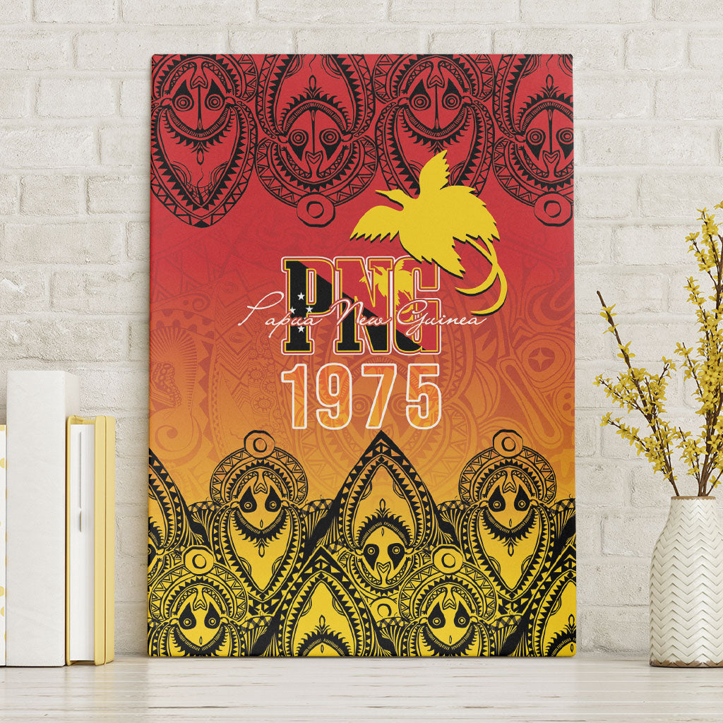 Papua New Guinea 1975 To The Future Canvas Wall Art Sepik Masks LT7 Without Frame Red - Polynesian Pride