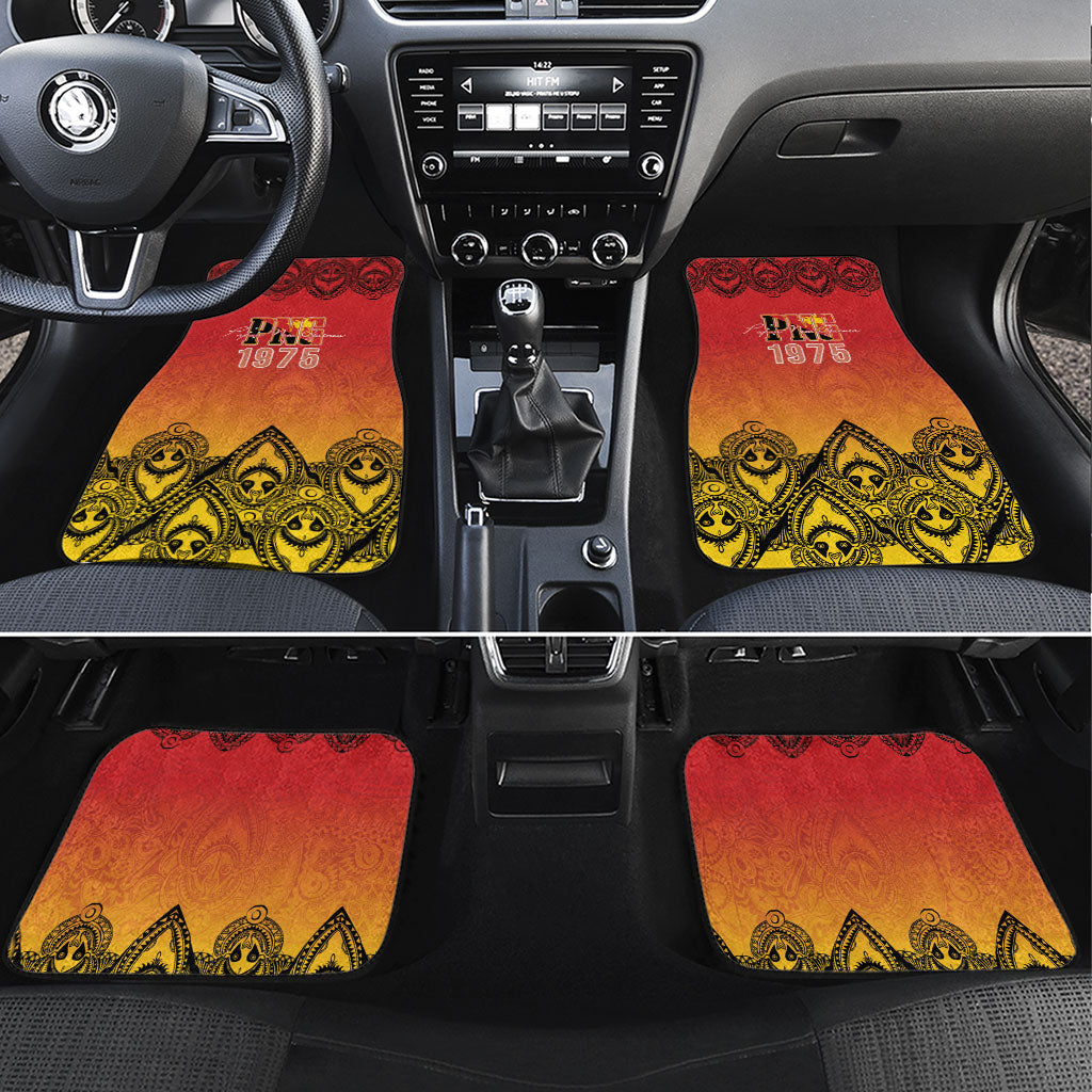 Papua New Guinea 1975 To The Future Car Mats Sepik Masks LT7 Set 4pcs Red - Polynesian Pride