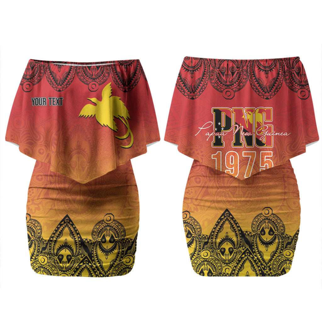 Papua New Guinea 1975 To The Future Personalised Couples Matching Off Shoulder Short Dress and Hawaiian Shirt Sepik Masks LT7 - Polynesian Pride
