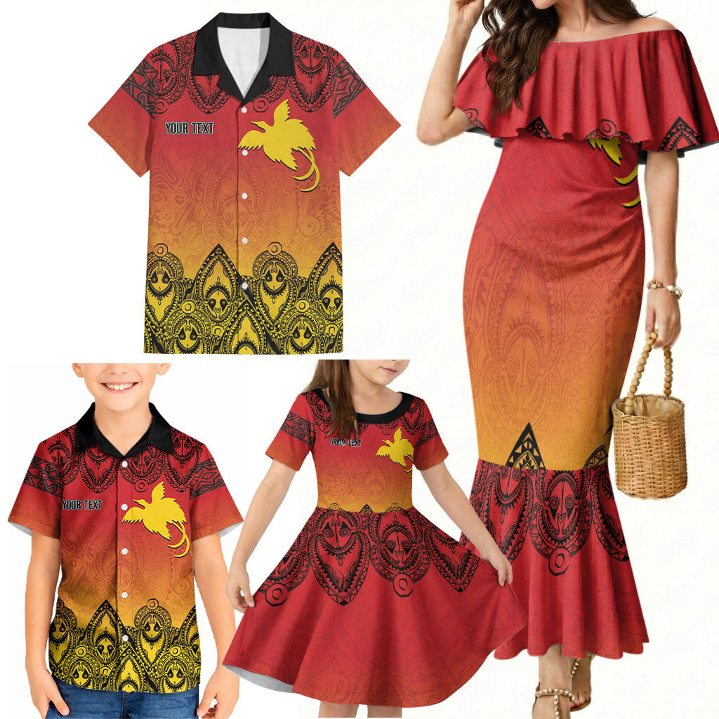 Papua New Guinea 1975 To The Future Personalised Family Matching Mermaid Dress and Hawaiian Shirt Sepik Masks LT7 - Polynesian Pride