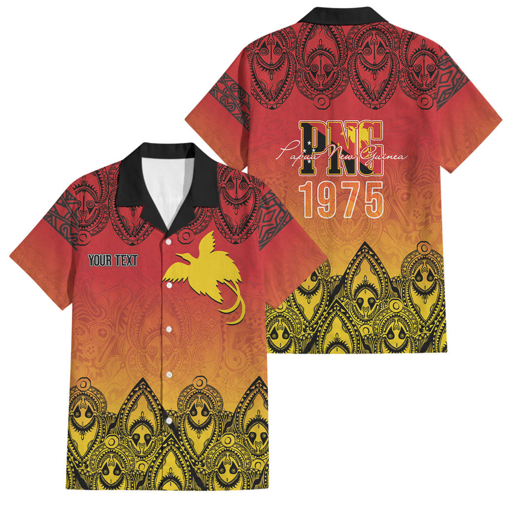 Papua New Guinea 1975 To The Future Personalised Family Matching Off Shoulder Maxi Dress and Hawaiian Shirt Sepik Masks LT7 Dad's Shirt - Short Sleeve Red - Polynesian Pride