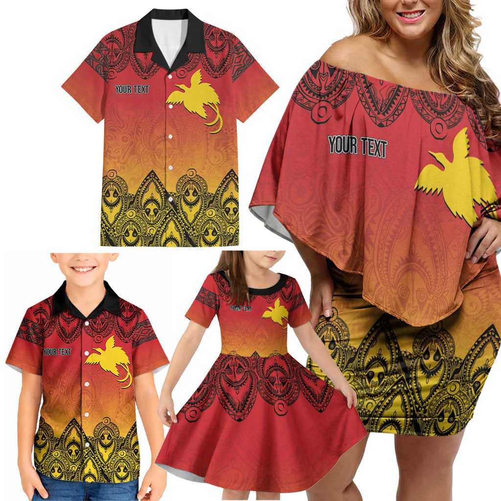 Papua New Guinea 1975 To The Future Personalised Family Matching Off Shoulder Short Dress and Hawaiian Shirt Sepik Masks LT7 - Polynesian Pride