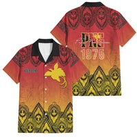 Papua New Guinea 1975 To The Future Personalised Family Matching Summer Maxi Dress and Hawaiian Shirt Sepik Masks LT7 Dad's Shirt - Short Sleeve Red - Polynesian Pride