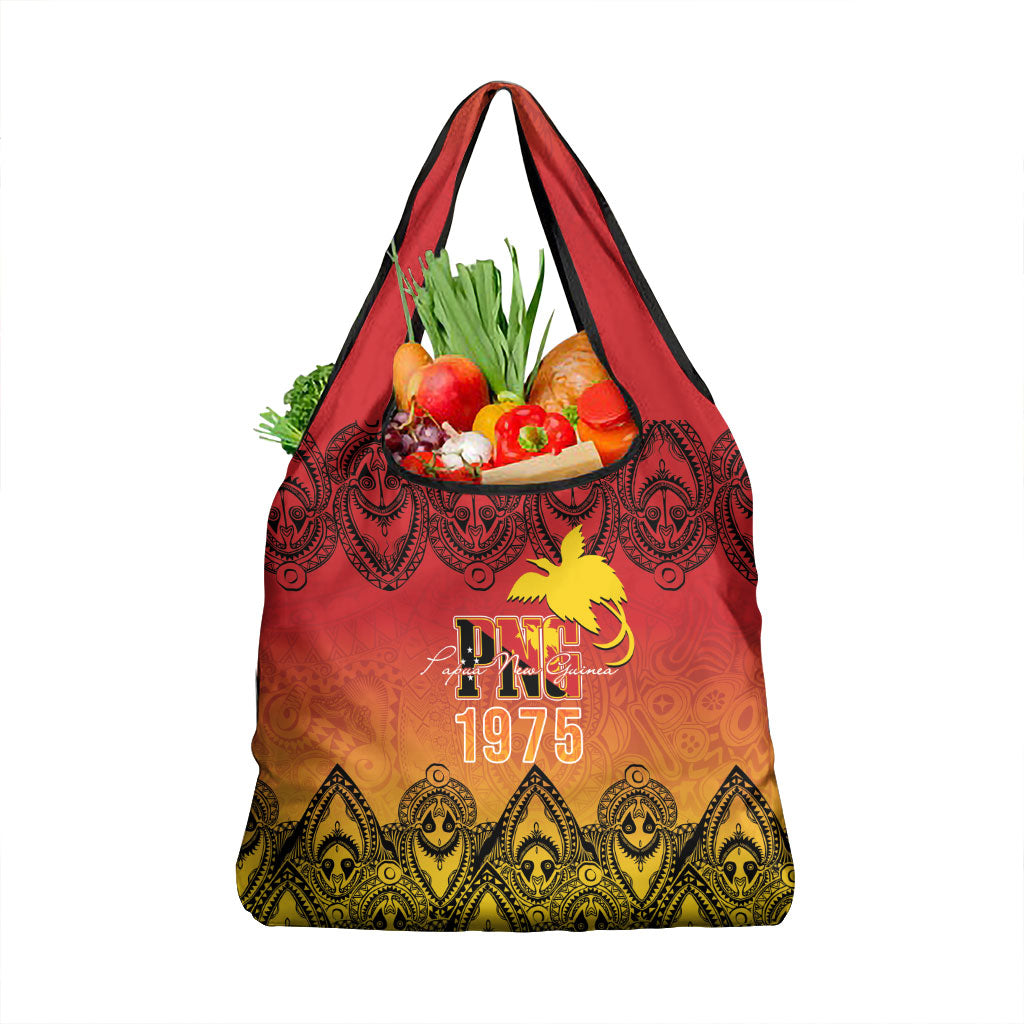 Papua New Guinea 1975 To The Future Grocery Bag Sepik Masks LT7 1-pack One Size Red - Polynesian Pride