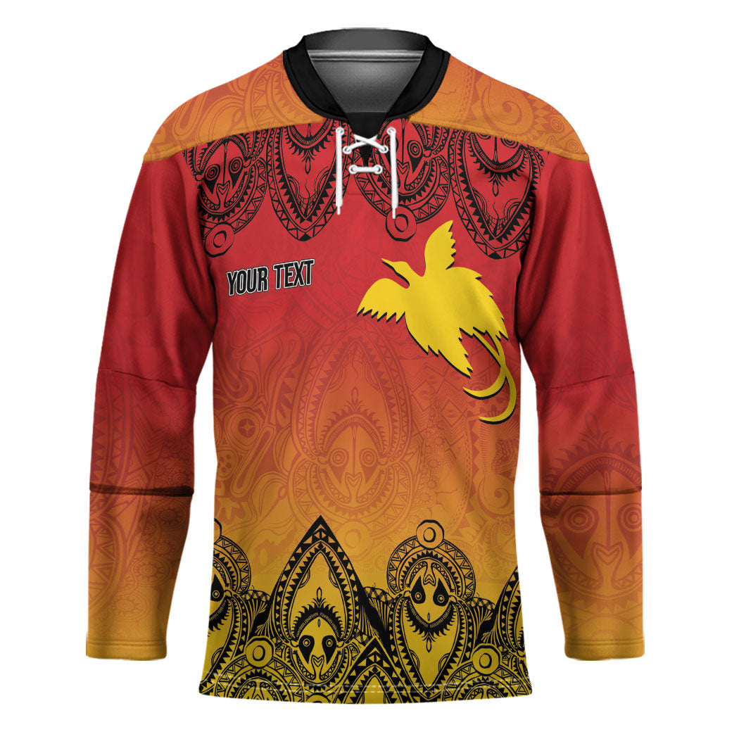 Papua New Guinea 1975 To The Future Personalised Hockey Jersey Sepik Masks LT7 Unisex Red - Polynesian Pride