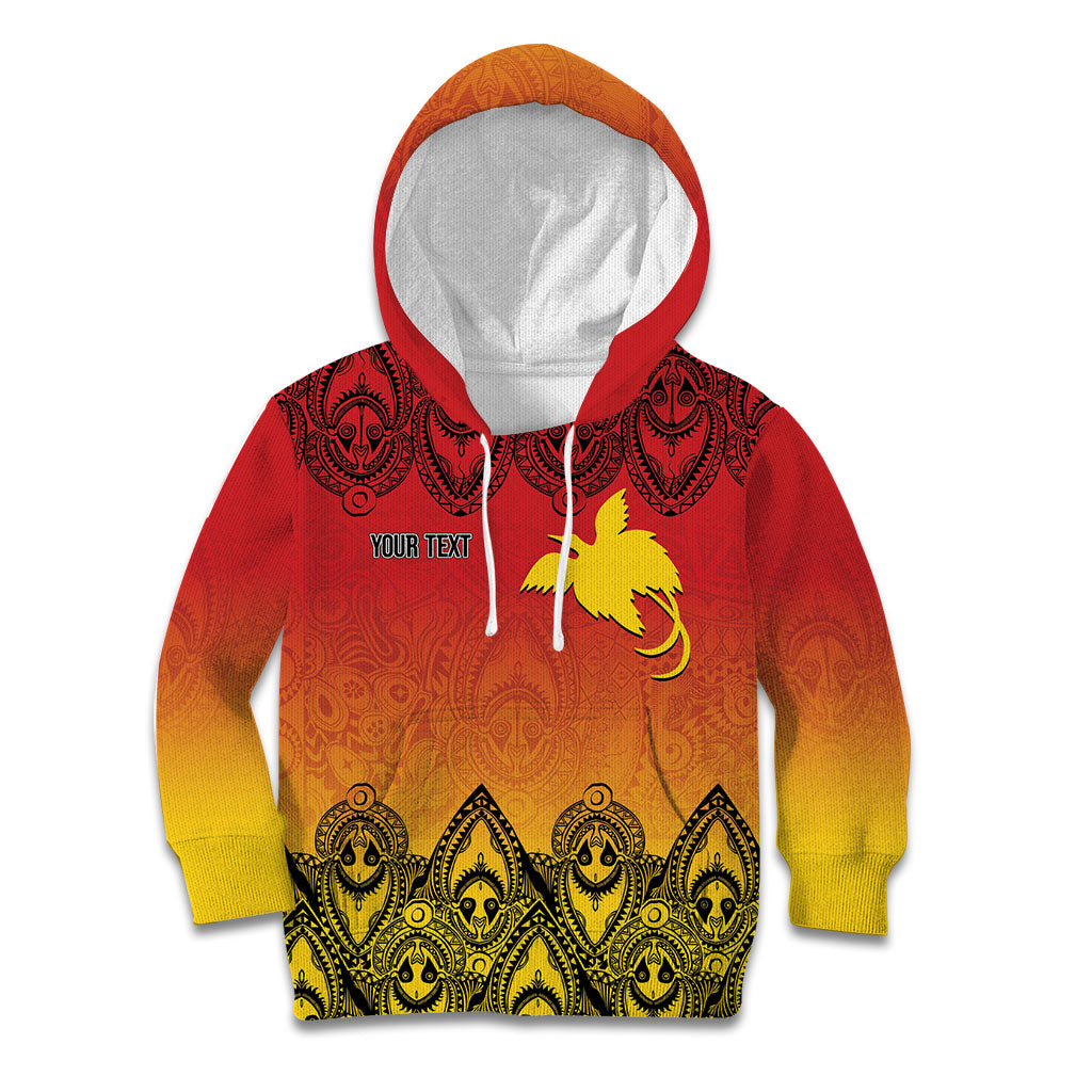Papua New Guinea 1975 To The Future Personalised Kid Hoodie Sepik Masks LT7 Hoodie Red - Polynesian Pride