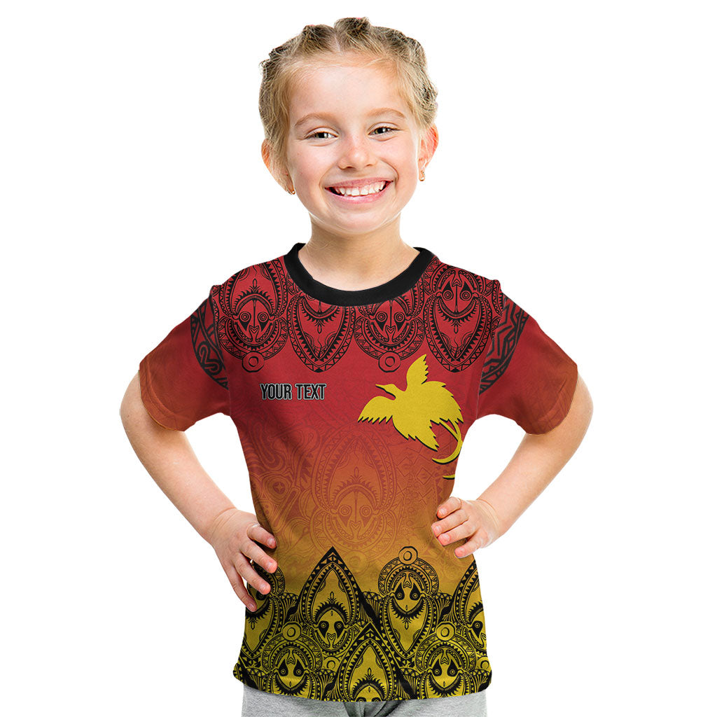 Papua New Guinea 1975 To The Future Personalised Kid T Shirt Sepik Masks LT7 Red - Polynesian Pride