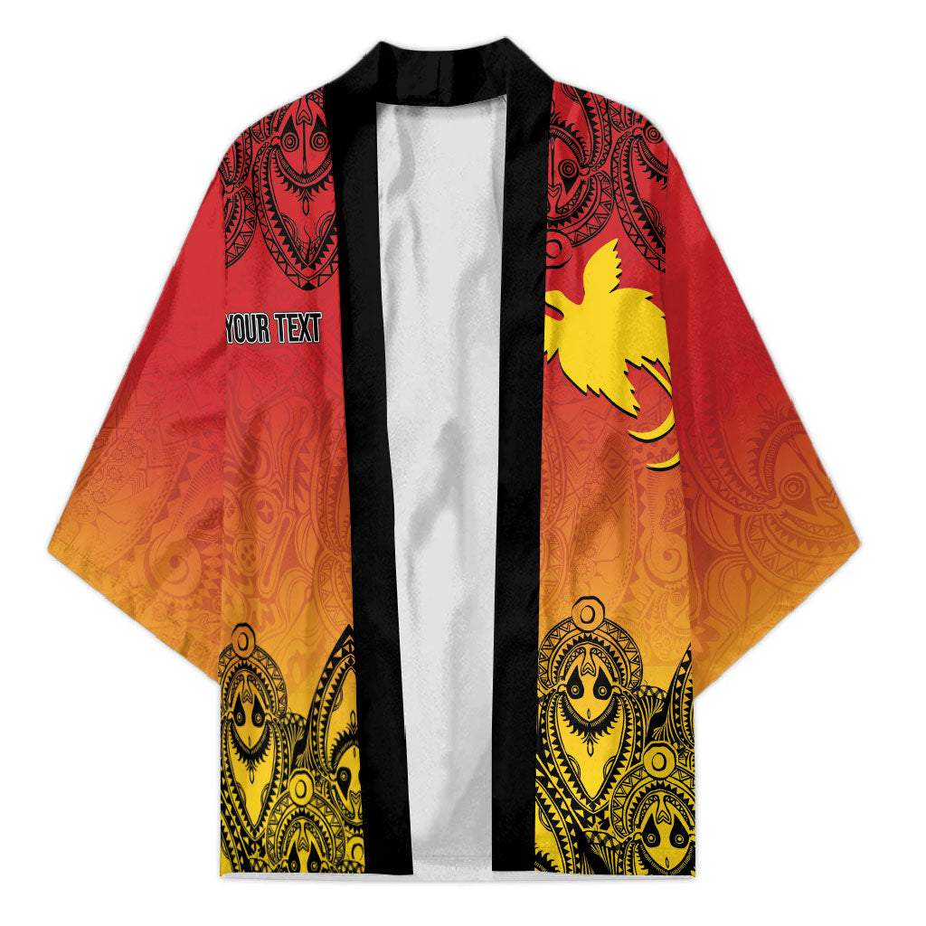 Papua New Guinea 1975 To The Future Personalised Kimono Sepik Masks LT7 Unisex Red - Polynesian Pride