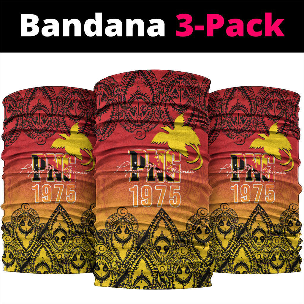 Papua New Guinea 1975 To The Future Neck Gaiter Sepik Masks LT7 package One Size: 25*50cm Red - Polynesian Pride