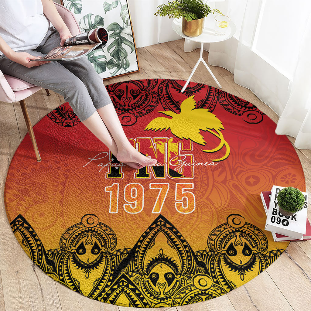 Papua New Guinea 1975 To The Future Round Carpet Sepik Masks LT7 - Polynesian Pride