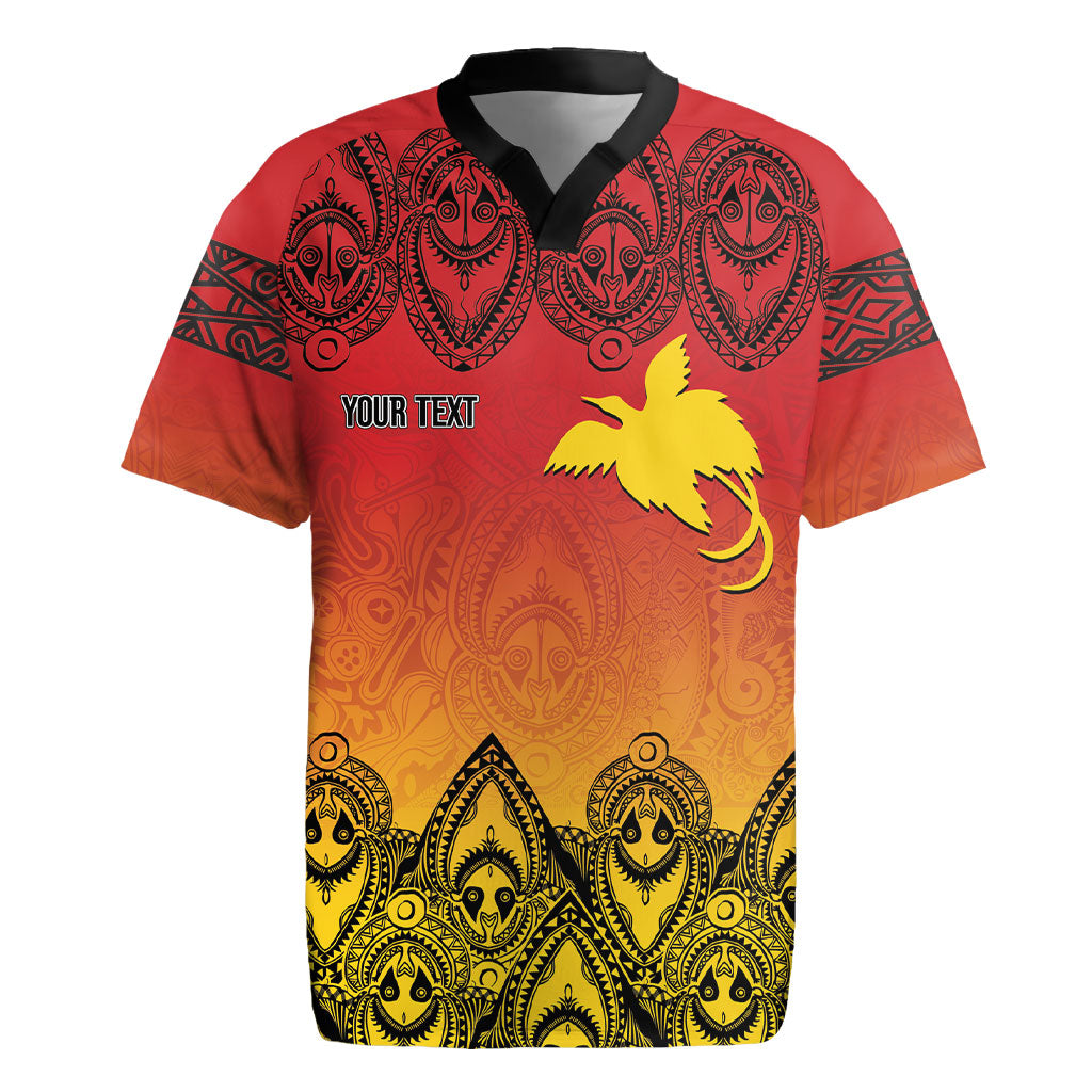 Papua New Guinea 1975 To The Future Personalised Rugby Jersey Sepik Masks LT7 Red - Polynesian Pride