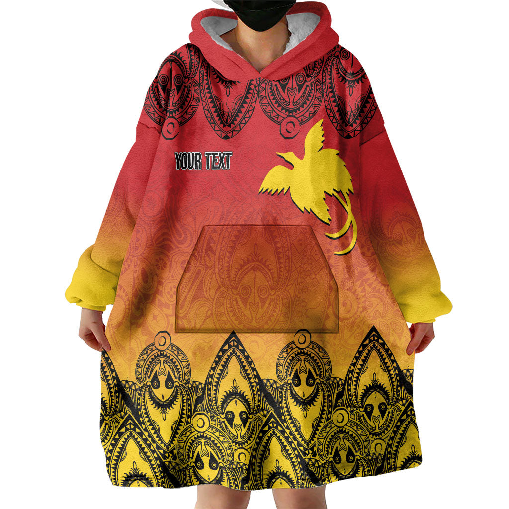 Papua New Guinea 1975 To The Future Personalised Wearable Blanket Hoodie Sepik Masks LT7 - Polynesian Pride