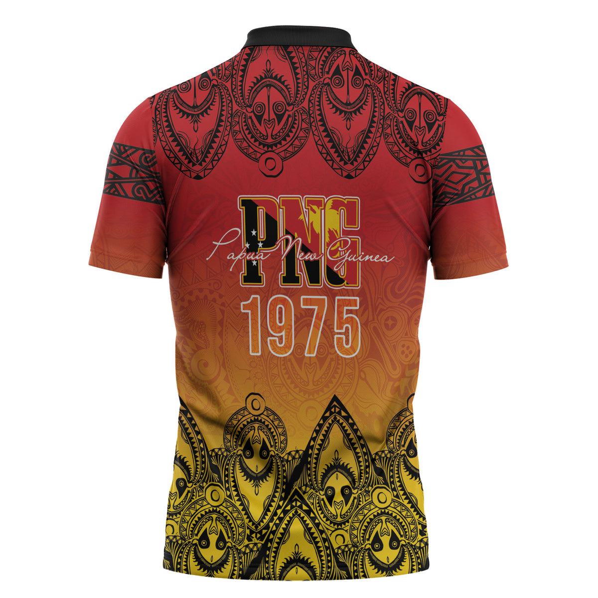 Papua New Guinea 1975 To The Future Personalised Zipper Polo Shirt Sepik Masks LT7 - Polynesian Pride