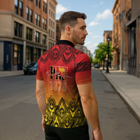 Papua New Guinea 1975 To The Future Personalised Zipper Polo Shirt Sepik Masks LT7 - Polynesian Pride