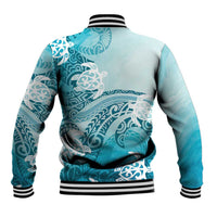 Polynesia Turtle Baseball Jacket Watercolor Abstract Style LT7 - Polynesian Pride